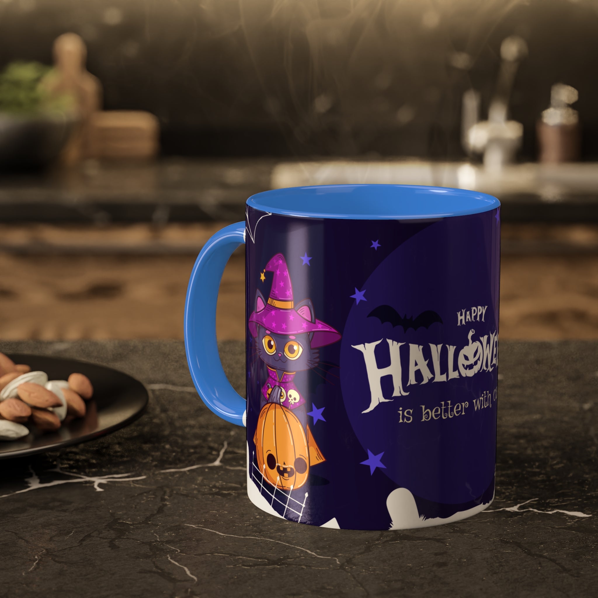 Happy Halloween with Witch's Cats | Colorful Mugs